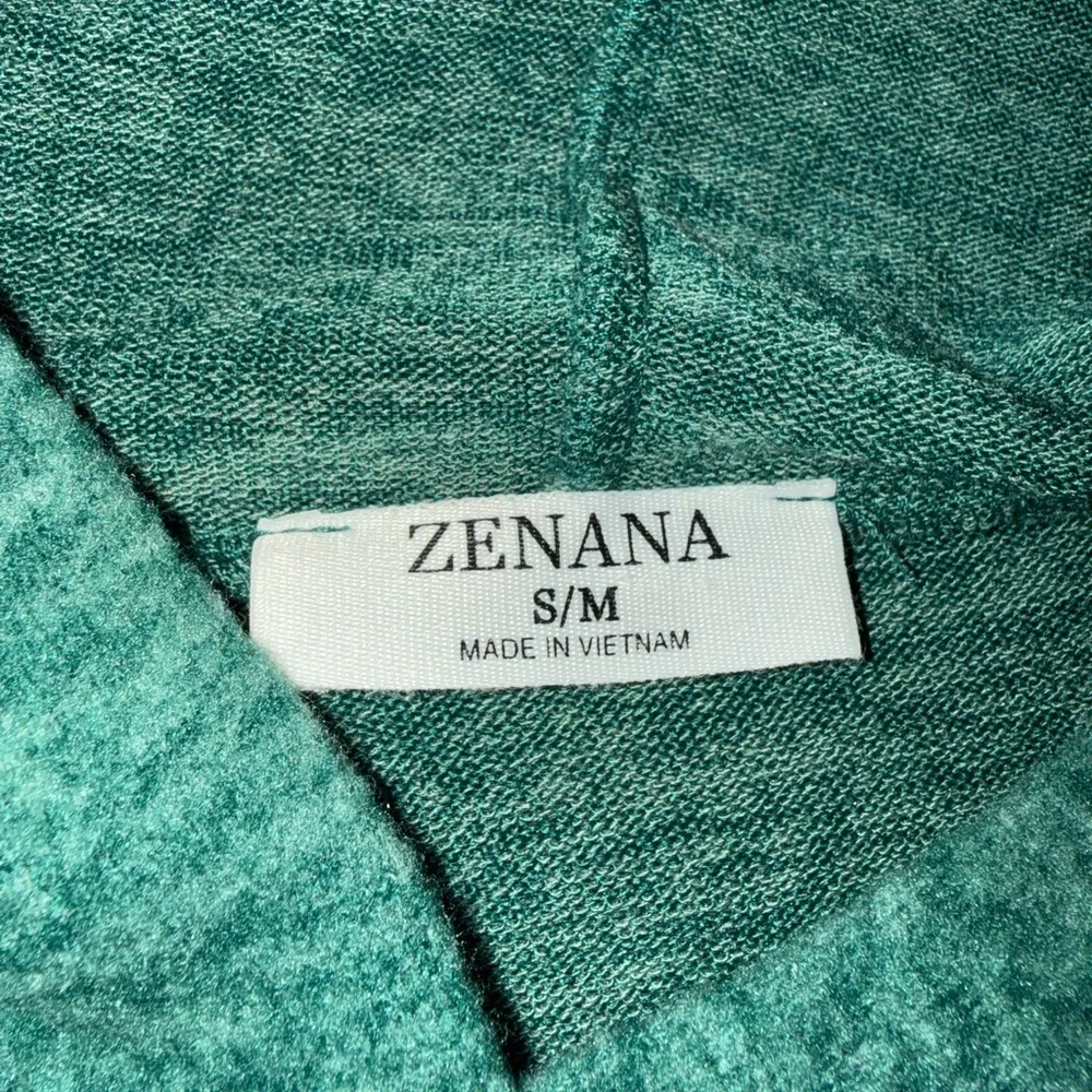 Zenana Oversized Hooded Sweater Soft Luxe Feel Slouchy Lounge Top Green S/M - Picture 3 of 4